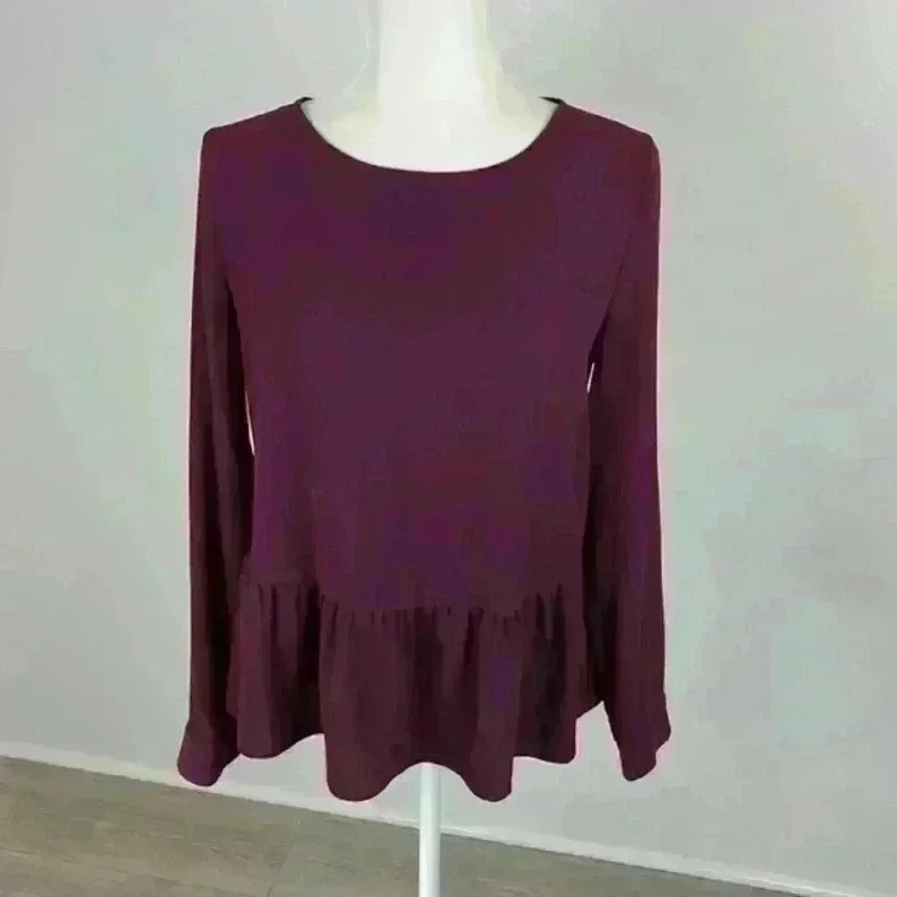 Apt. 9 Maroon Scoop Neck Blouse Size Small